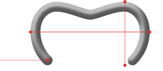Silhouette of open A19 hog ring staple