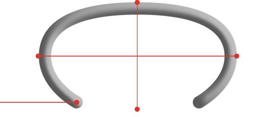 Silhouette of open CL50 hog ring staple