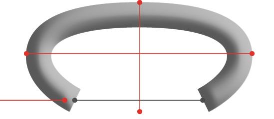 Silhouette of open G29 hog ring staple