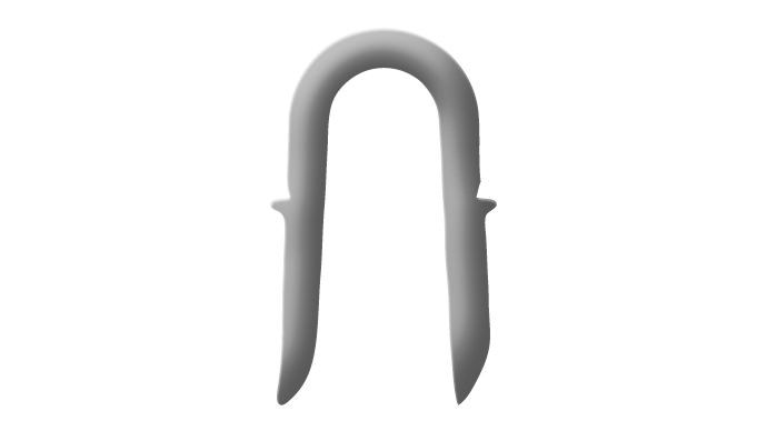 Silhouette of TYPE U hog ring staple