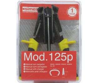 Blister pack containing the 125p model with built-in palm-held loader