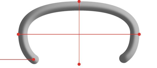 Dimensiones grapa anillada YM13 abierta