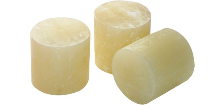 Hot melt adhesive slugs in Yellow