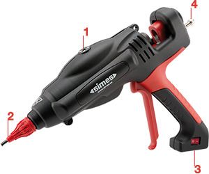 Caract&eacute;ristiques du pistolet &agrave; colle simHM12 HD
