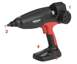 Carater&iacute;sticas da pistola de colagem simHM18 HD 600 W