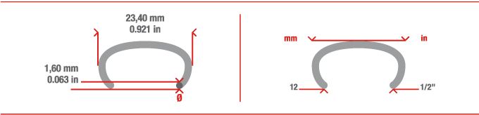 Mesures agrafe annelée CL23