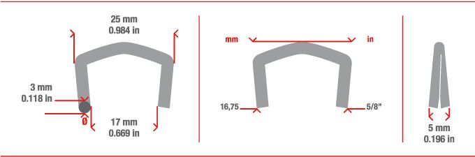 Mesures agrafe annelée G35