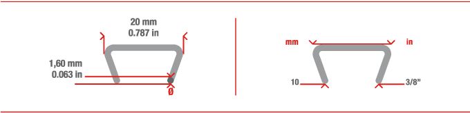 Mesures agrafe annelée HR20