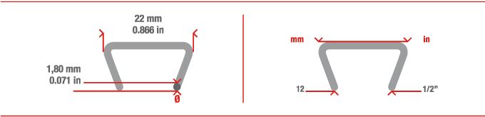 Mesures agrafe annelée HR22