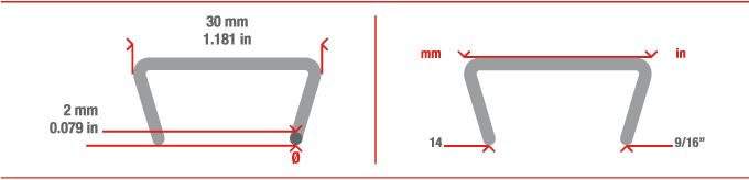 Mesures agrafe annelée HR30