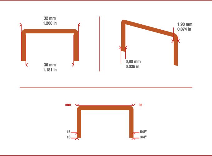 Mesures agrafe RM 32